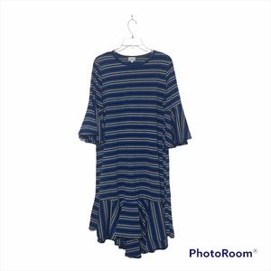LuLaRoe Maurine XL Bell sleeved striped dress